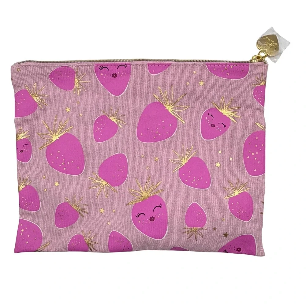 Too Faced Lip Gloss Set includes Sunset Crush and Yummy Rummy and Makeup Bag NEW